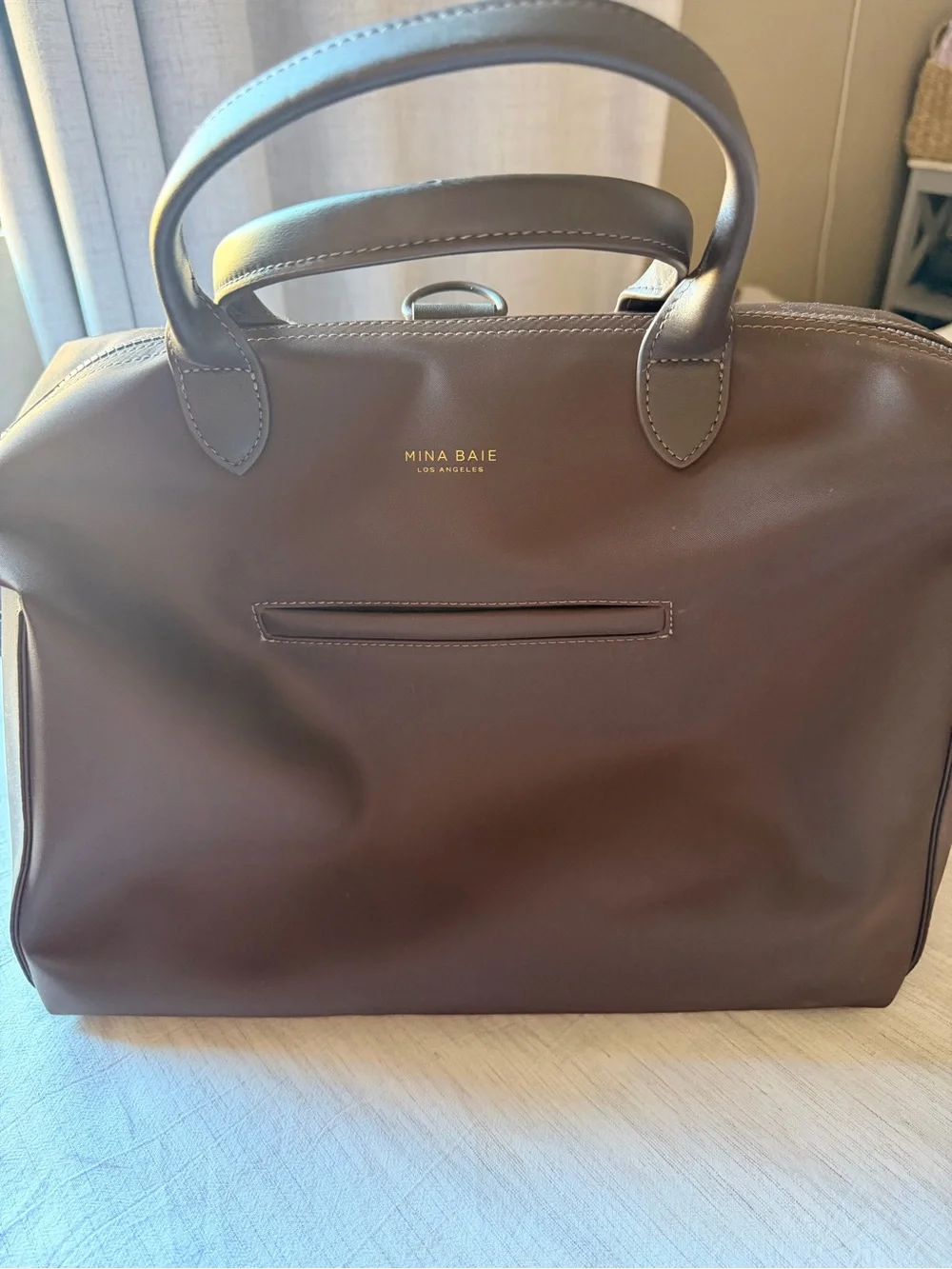 Mina Baie Women's Baby Bag Tote in Dark Brown